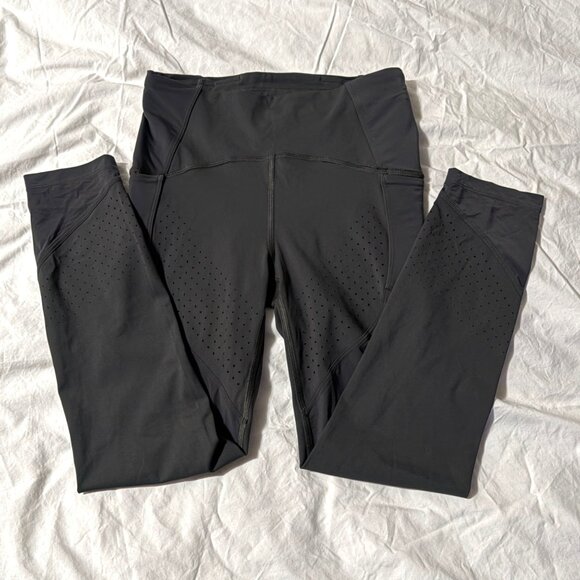 Lululemon Uncovered Strength High-Rise Crop 23" Graphite Grey Leggings Mesh 4 - Picture 4 of 8
